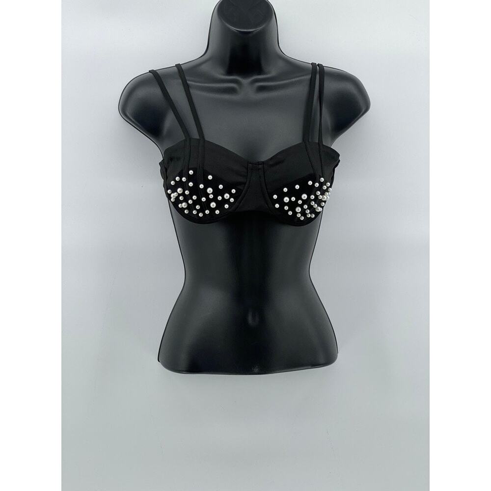 12th Tribe Black Studded Underwire Bra